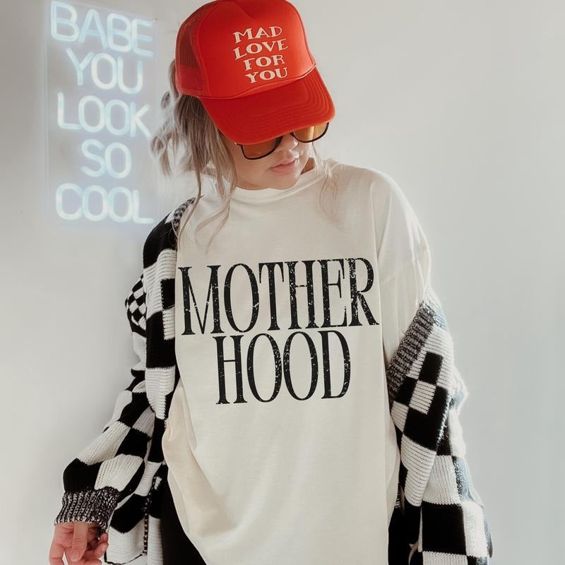 Mother Hood Shirt, Trendy Mama Tshirt, Mother's Day, Mom Life Tee, Graphic Mom T-shirt, Cool Mom Club, Motherhood...