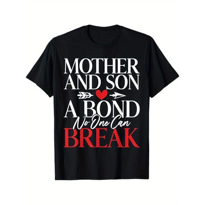Mother and Son a Bond no one can break Son T-Shirt, 100% Cotton, Halloween Thanksgiving Christmas Gift for Men Women...
