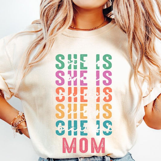 Mother's Day Gift, She is Mom, Mama Oversized Tee, Motivational shirt for her, Mom Shirts, Casual Wear Cute Minimalist...