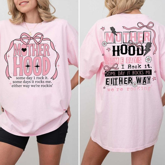 Motherhood Coquette Bow Shirt, Retro Mother hood Shirt, Funny Mom Sarcastic Mama Shirt, Mother's Day Shirt, Blessed Mom...