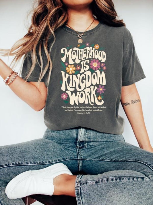 Motherhood Is Kingdom Work Shirt, Christian Mommy Tee Shirt, Bible Verse Mama T-Shirt, Christian Mom Sweatshirt,...