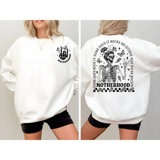 Motherhood Shirt Some Days I Rock It Retro Mama Sweatshirt Rock Mom Funny Mom Tshirt Cute Mom Hoodie Mom Life Shirt...
