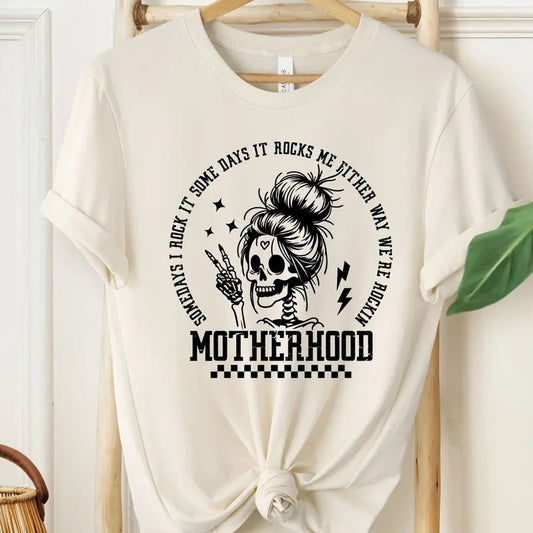 Motherhood Sometimes I Rock It Sometimes It Rocks Me Shirt Mama Shirt Mom Shirt Rocker Mom Gifts Mothers Day Gift Shirt...