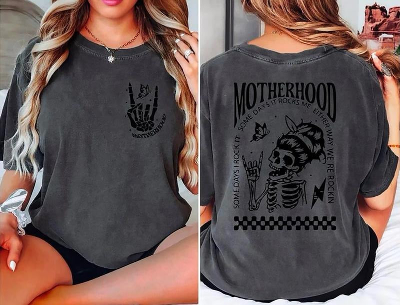 Motherhood Sometimes I Rock It Sometimes It Rocks Me Shirt, Mama Sweater, Mom Shirt, Rocker Mom Sweatshirt, Mothers Day...