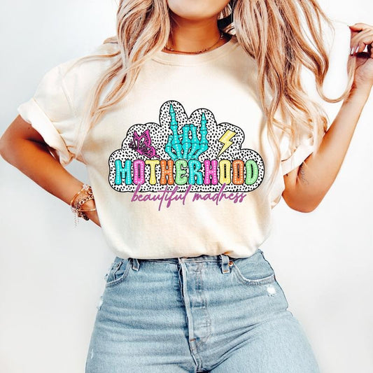 Motherhood T-Shirt, Retro Mother T-Shirt, Blessed Mom T-Shirt, Mom Shirt, Mom Life T-Shirt, Mother's Day T-Shirt, Mom...