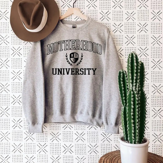 Motherhood University Sweatshirt, Mama Sweater, Mom Crewneck Sweat, Retro Mom Sweat, Mothers Day shirt Hoodie