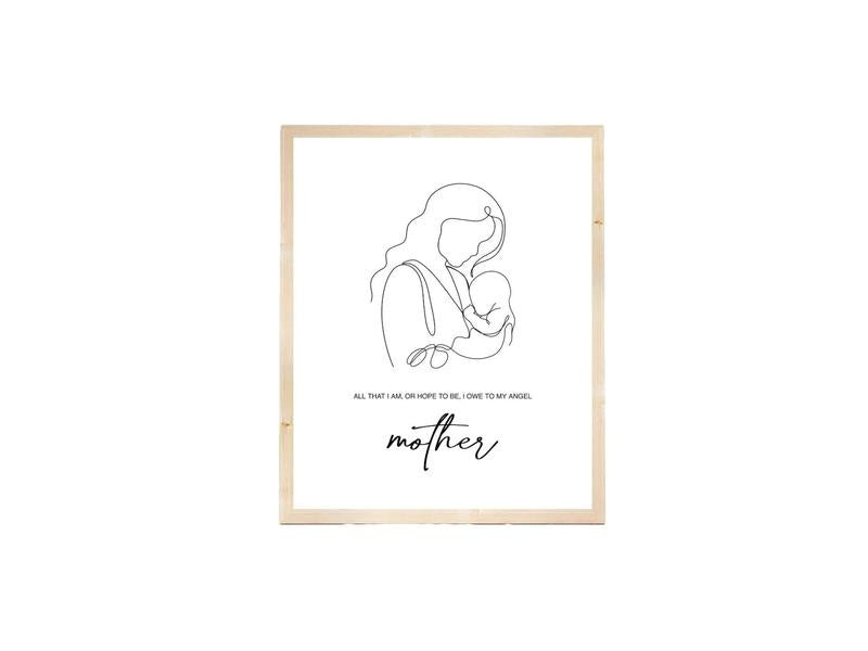 Mothers Day Art, Mothers Day Quote Gift, Meaningful Quote Mom, New Mum Line Art, Mother Holding Baby, Gifts For New Mom...