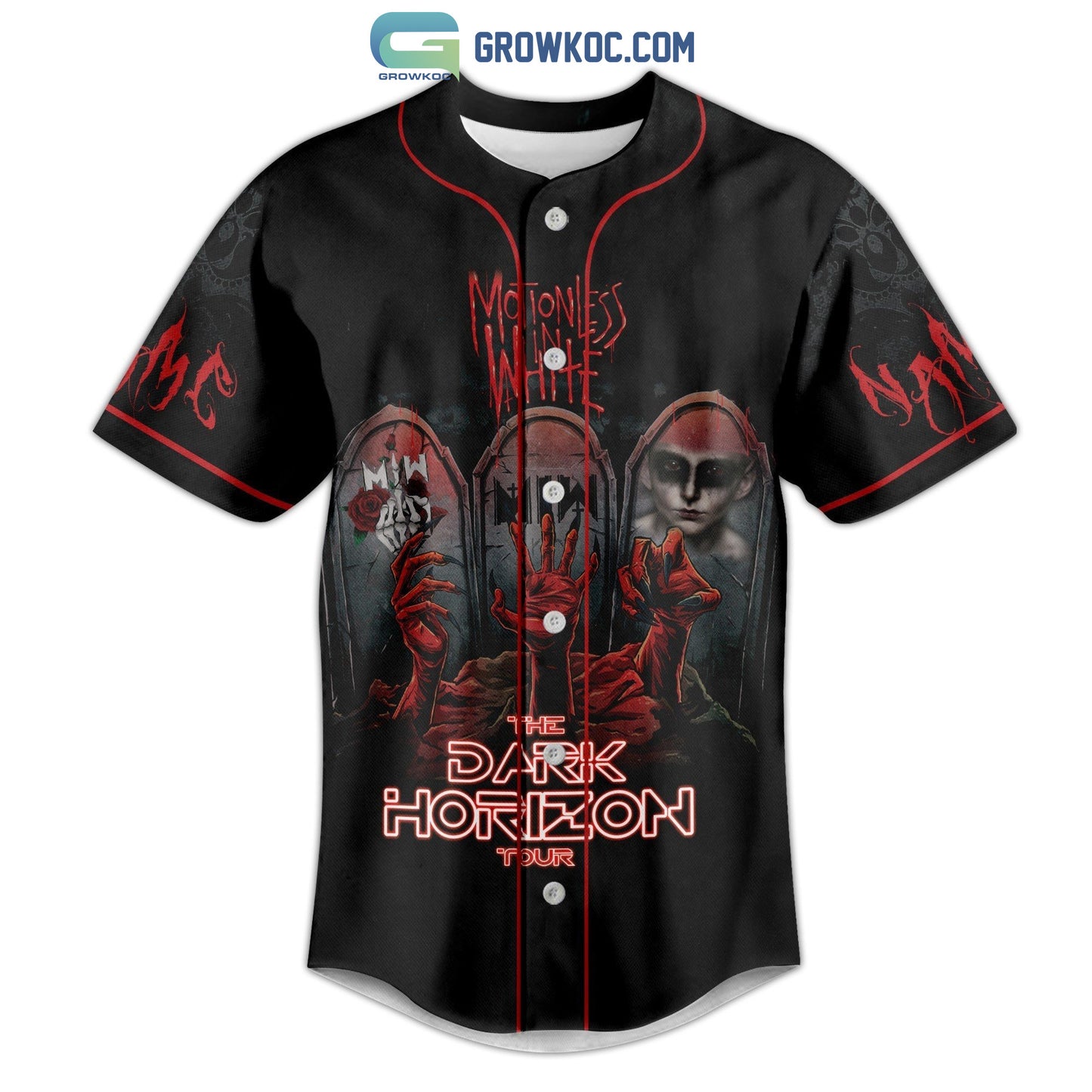 Motionless In White The Dark Horizon Tour 2023 Personalized Baseball Jersey