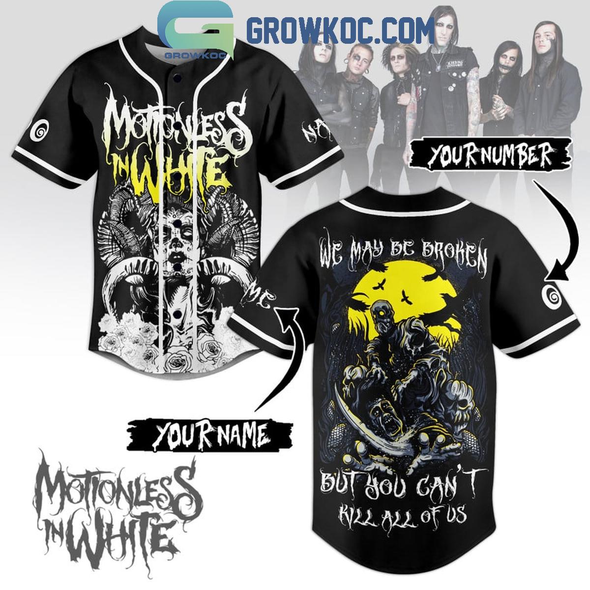 Motionless In White We Maybe Broken Fan Personalized Baseball Jersey