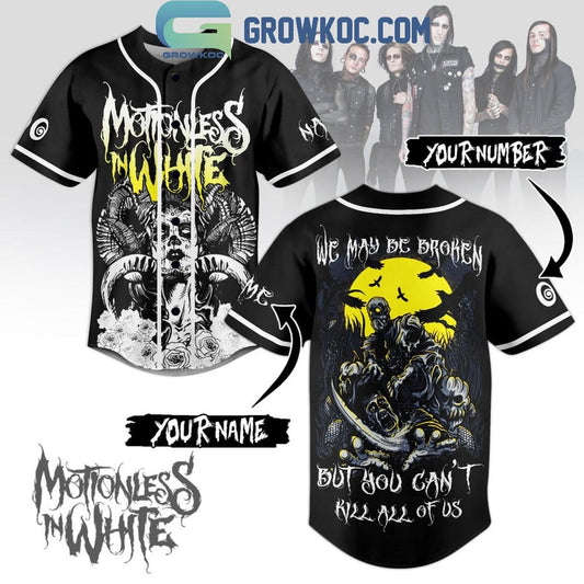 Motionless In White We Maybe Broken Fan Personalized Baseball Jersey