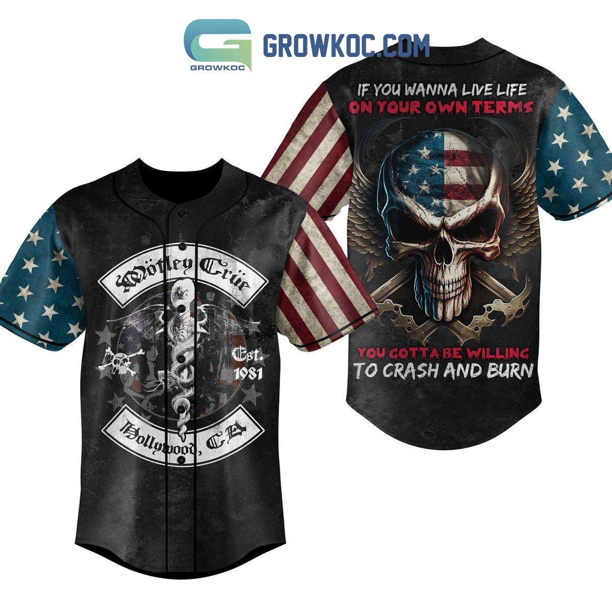 Motley Crue You Gotta Be Willing To Crash And Burn Personalized Baseball Jersey