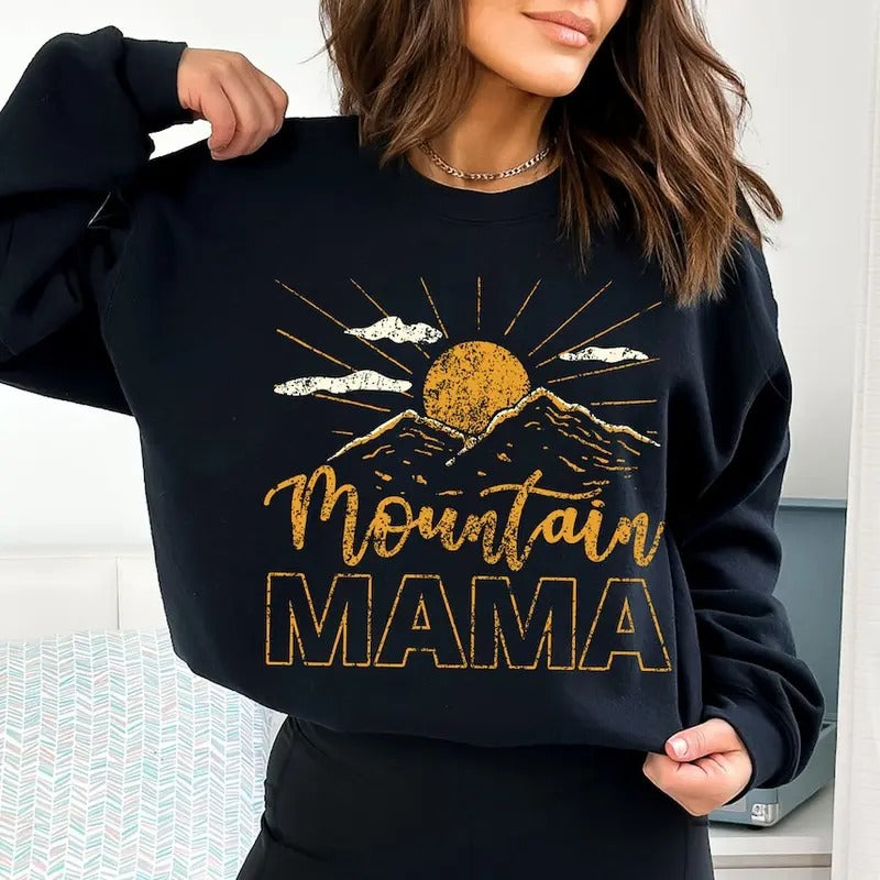 Mountain Mama Shirt,Camping Tee, Cute 70s ,Mountain Mama,Mountain Shirt,Mountain Mom Hoodie, Sweatshirt | WearSparks.com