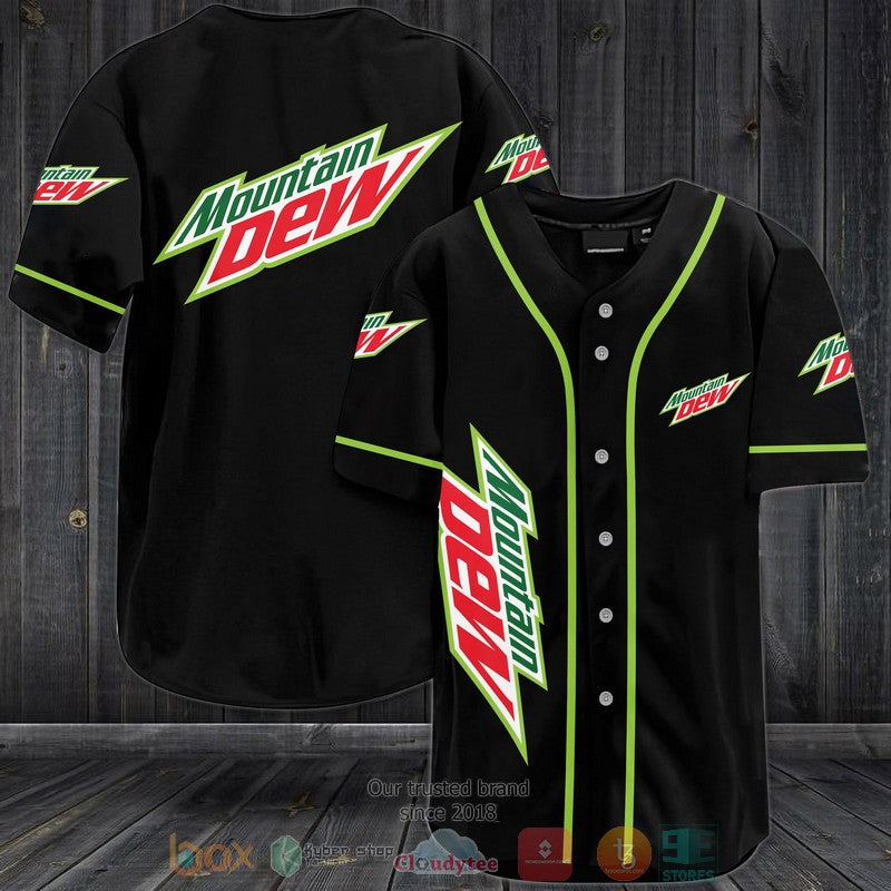 Mountain Dew black green Baseball shirt
