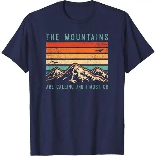 Mountains are Calling & I Must Go Retro Vintage 80s Mountain T-Shirt Made in USA Hoodie, Sweatshirt | WearSparks.com