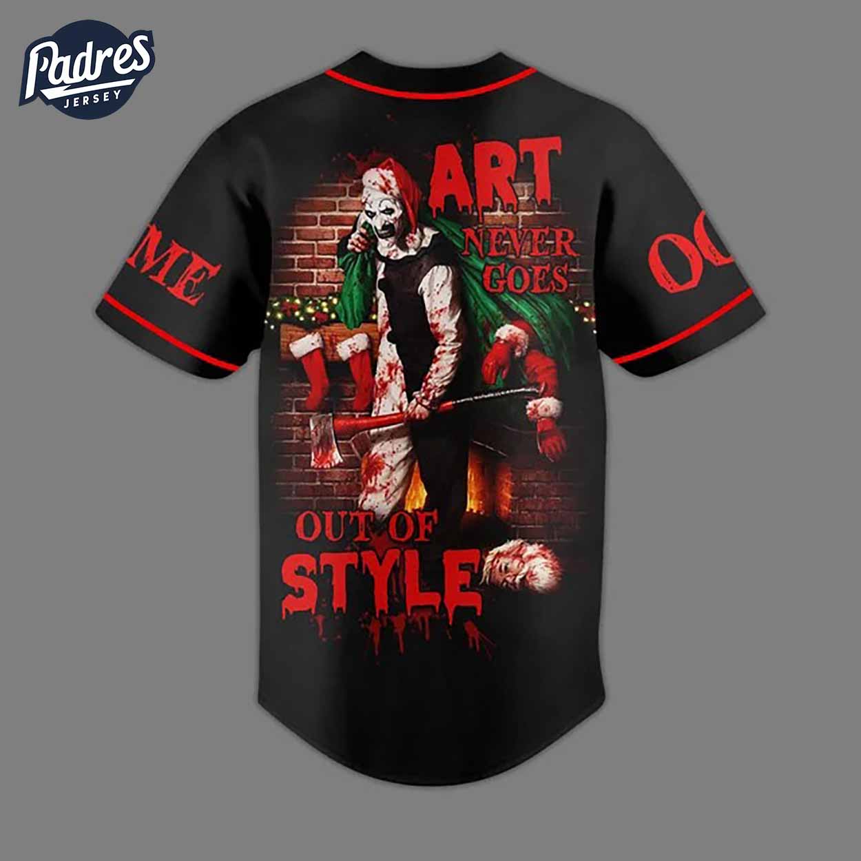 Movie Halloween Terrifier 3 Custom Baseball Jersey - Padres Jersey Oasis: Elevate Your Baseball Style Game... (Image 2)