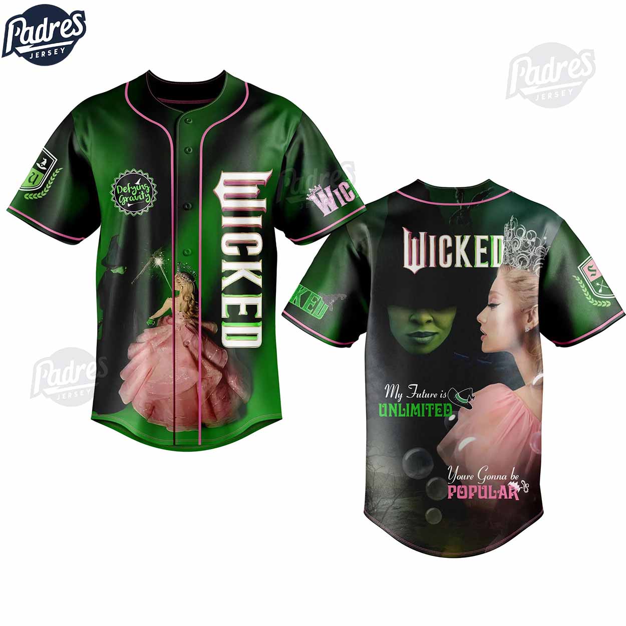 Movie Wicked Musical Fantasy Baseball Jersey Outfit - Padres Jersey Oasis: Elevate Your Baseball Style Game... (Image 2)
