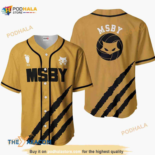 Msby Haikyuu Anime Costume 3D Baseball Jersey Shirt