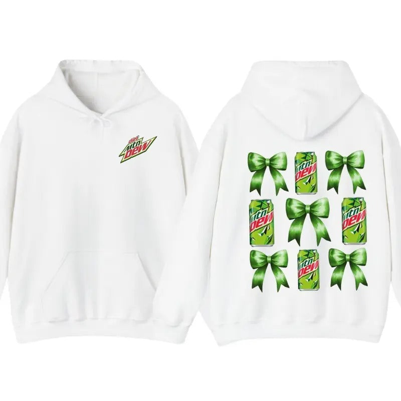 Mtn Dew Bows Valentine 2 Sided Hoodie T-Shirt, Mtn Dew Drink Soda, Unisex Hoodie Sweatshirt | WearSparks.com