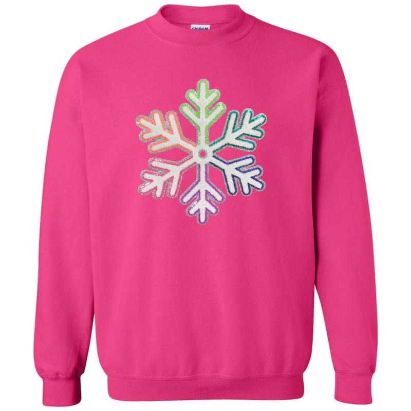 Multi-Color Snowflake Patch Sweatshirt T-Shirts, Hoodie | WearSparks.com