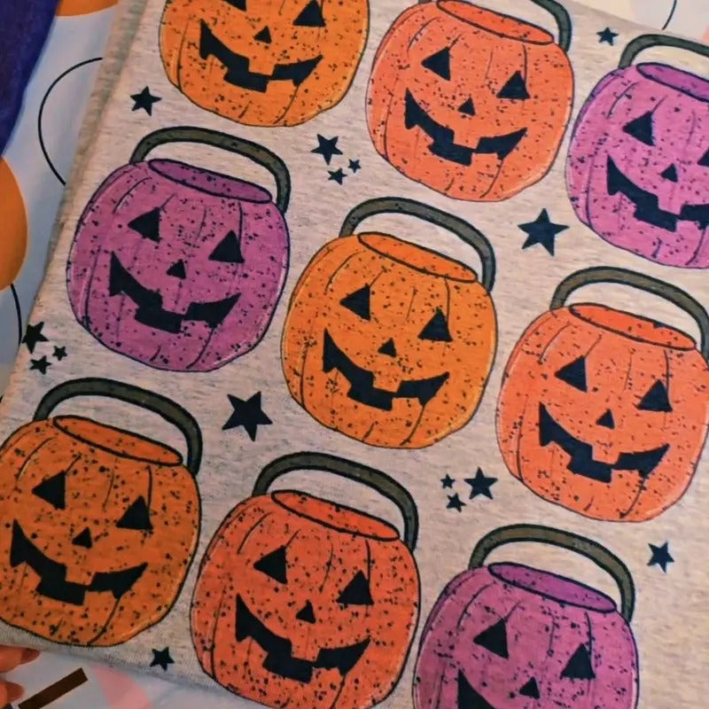 Multi Pumpkin Bucket Graphic Tee or Sweatshirt Hoodie | WearSparks.com