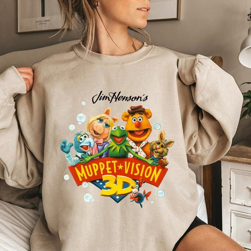 Muppet Vision 3D Tee Shirt, Vintage Muppet Lovers Sweatshirt, Retro Gonzo Miss Piggy And Kermit Shirt, 90s Childhood...