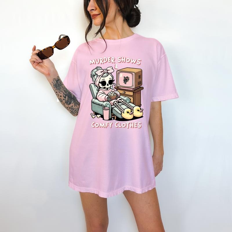 Murder Shows and Comfy Clothes - T-Shirt, True Crime Tee, Cute Graphic, Funny Apparel Hoodie, Sweatshirt | WearSparks.com