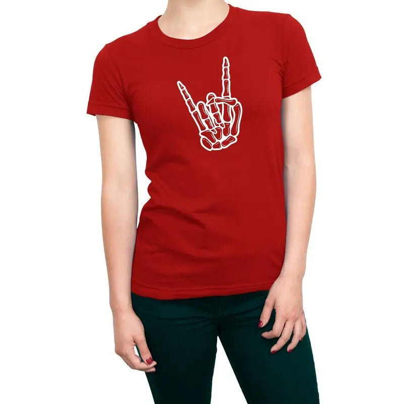 Music Concert Halloween Skeleton Hand Rock On Women's T-Shirt Hoodie, Sweatshirt | WearSparks.com