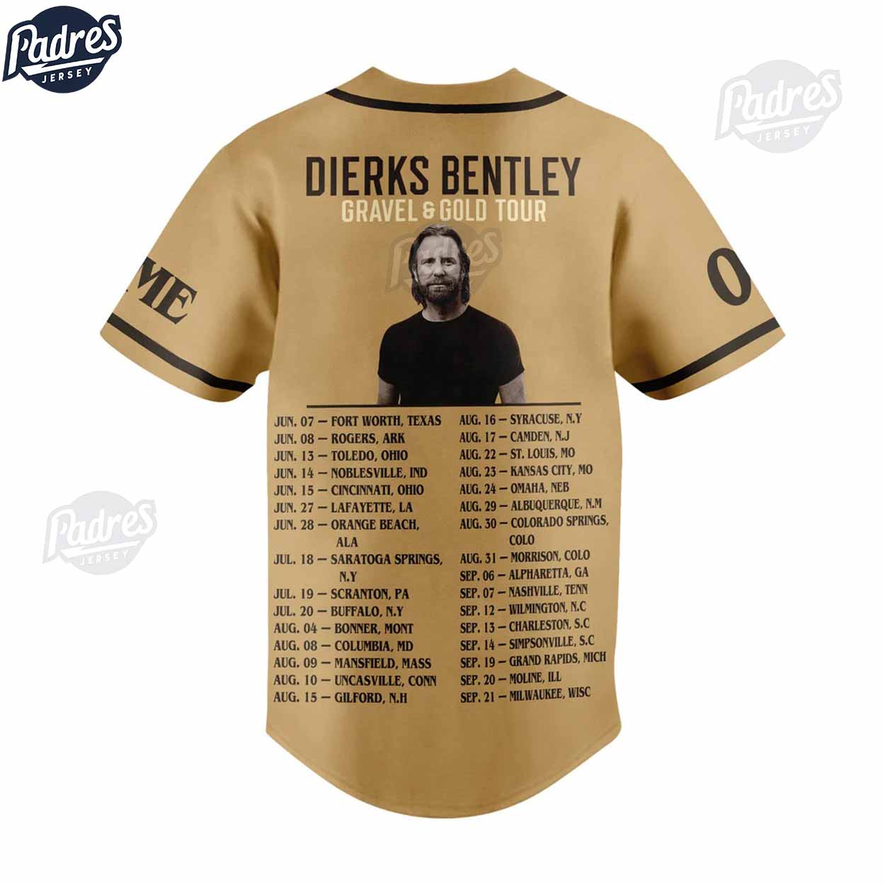 Music Dierks Bentley Tour 2024 Custom Baseball Jersey - Padres Jersey Oasis: Elevate Your Baseball Style Game... (Image 3)