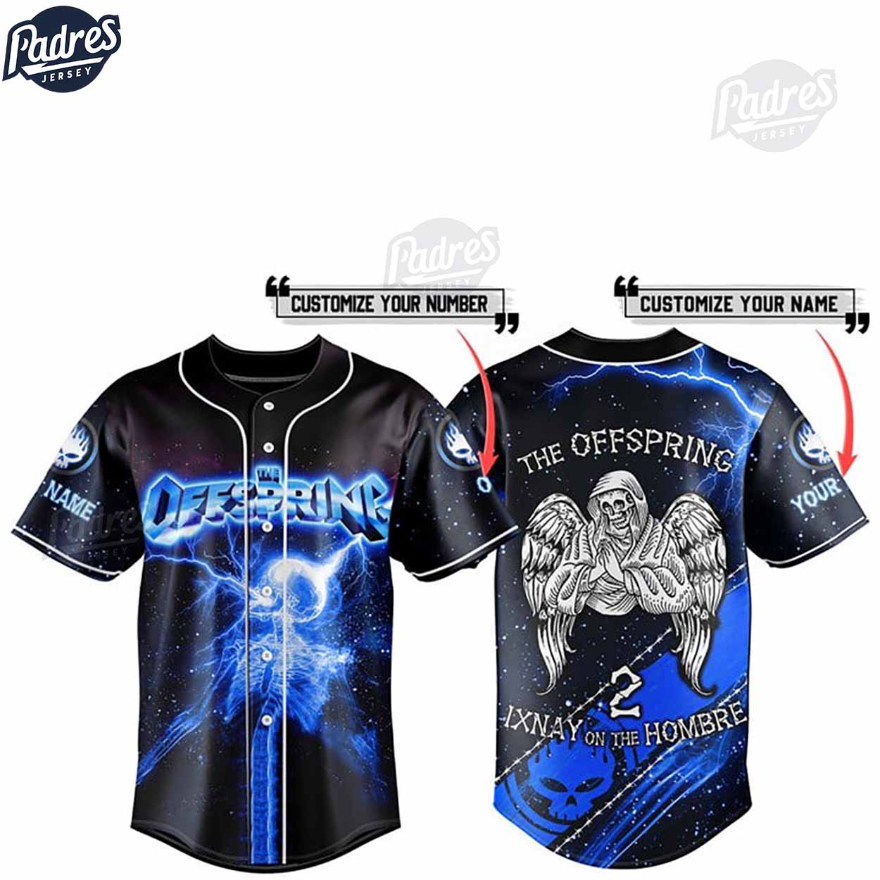 Music The Offspring Band Custom Baseball Jersey - Padres Jersey Oasis: Elevate Your Baseball Style Game... (Image 1)