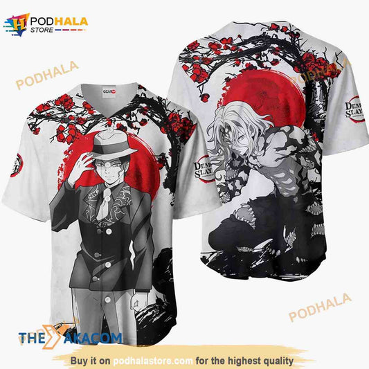 Muzan Kibutsuji Kimetsu Anime Japan Style 3D Baseball Jersey Shirt