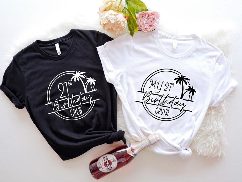 My 21st Birthday Cruise Shirt, Matching 21st Birthday Crew Tee, Birthday Family Cruising T-shirt, 21st Bday Gift Short...