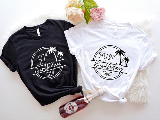 My 21st Birthday Cruise Shirt, Matching 21st Birthday Crew Tee, Birthday Family Cruising T-shirt, 21st Bday Gift Short...