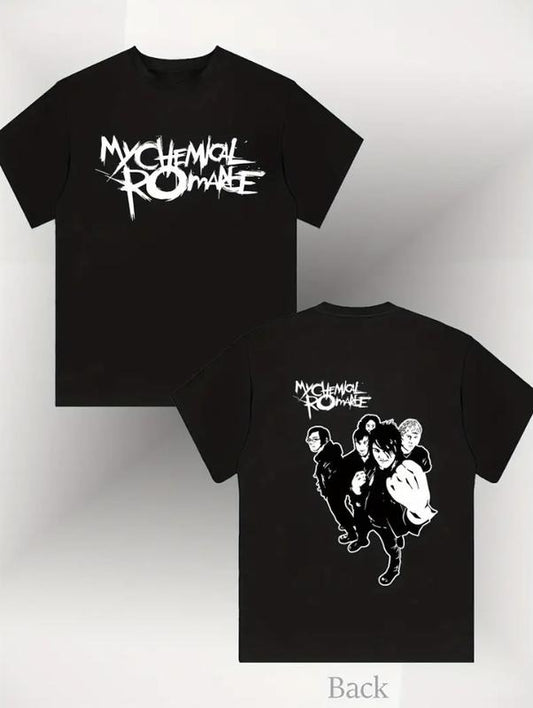 My Chemical Romance Men's Cotton T-Shirt, Double-Sided Graphic Print, Crew Neck Short Sleeve, Crew Neck T-Shirt , Gift...