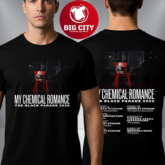 My Chemical Romance The Black Parade 2026 Tour Schedule Two Sided Shirt