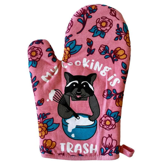 My Cooking Is Trash Oven Mitt Funny Raccoon Chef Animal Novelty Kitchen Glove Funny Graphic Kitchenwear Funny Animal ...