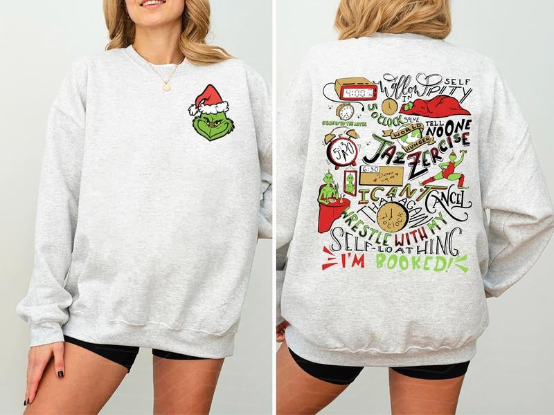My Day I'm Booked Two-Sided Sweatshirt, Retro Christmas Vibes Sweatshirt, Christmas Schedule Shirt, Vintage Christmas...