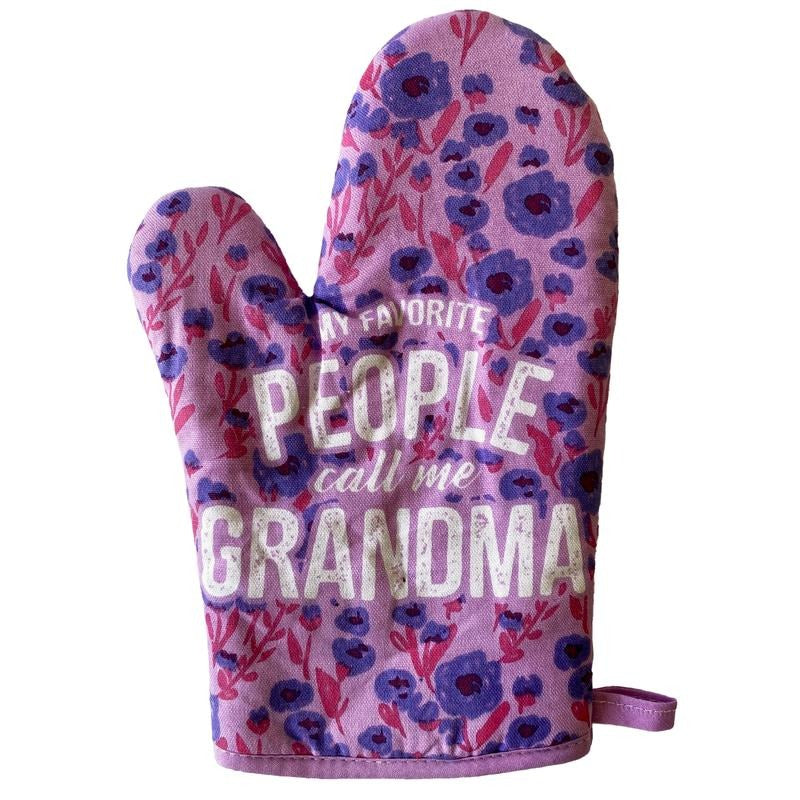 My Favorite People Call me Grandma Oven Mitt Cute Grandmother Kitchen Glove Funny Graphic Kitchenwear Funny Grandma ...