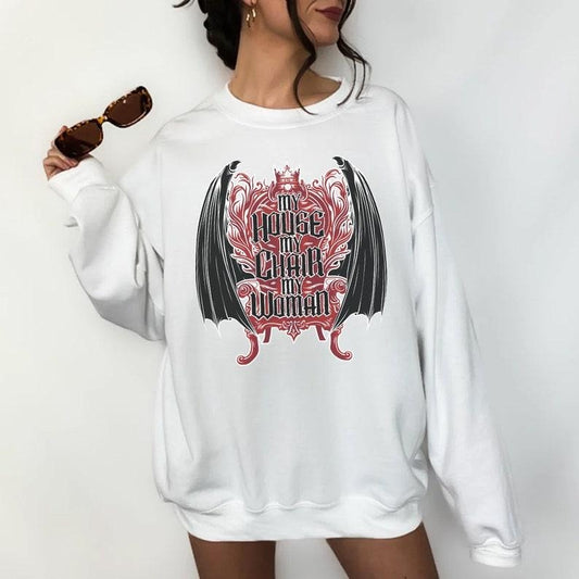 My House, My Chair, My Woman Sweatshirt, Hoodie| Iron Flame, Booktok Shirt, Gift for woman | WearSparks.com