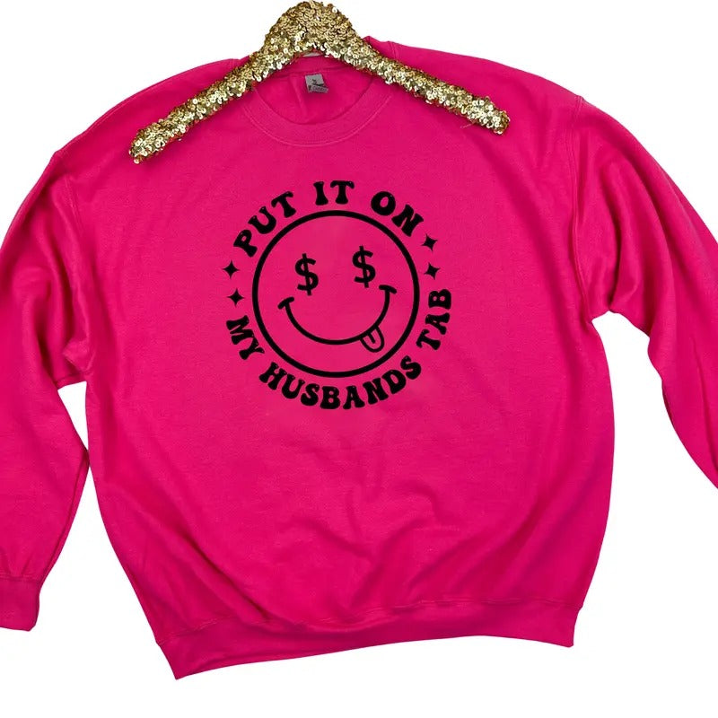 My Husbands Tab Happy Face Sweatshirt 'NLB' T-Shirts, Hoodie | WearSparks.com