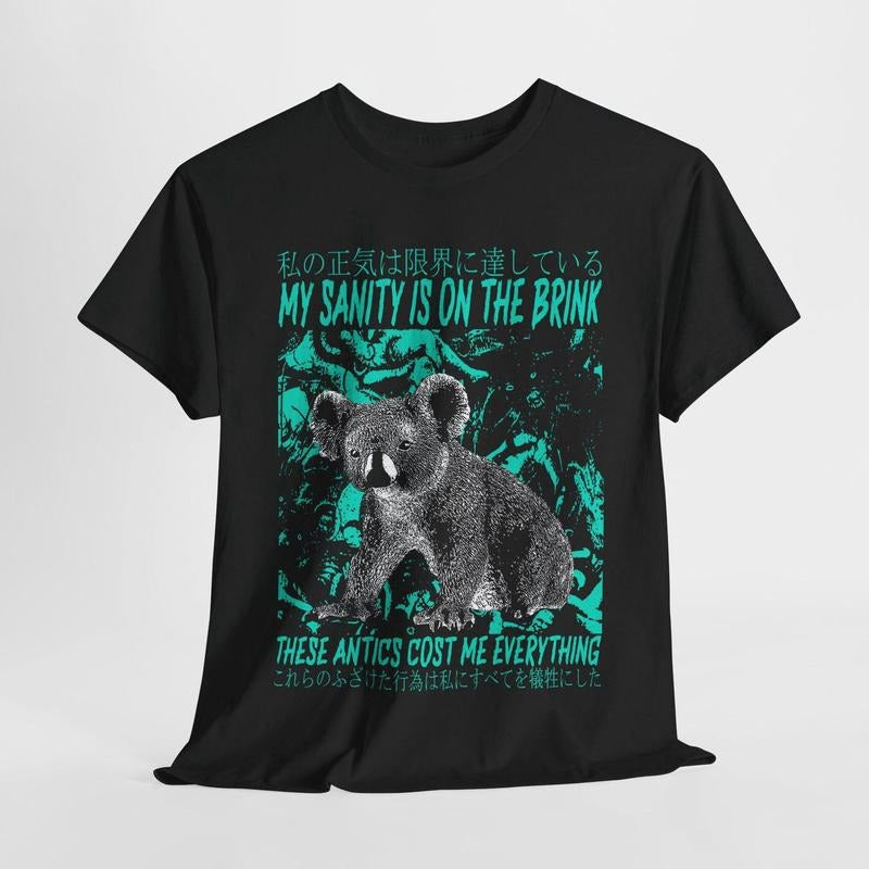 My Sanity is on the Brink Japanese Koala T-Shirt Hoodie, Sweatshirt | WearSparks.com
