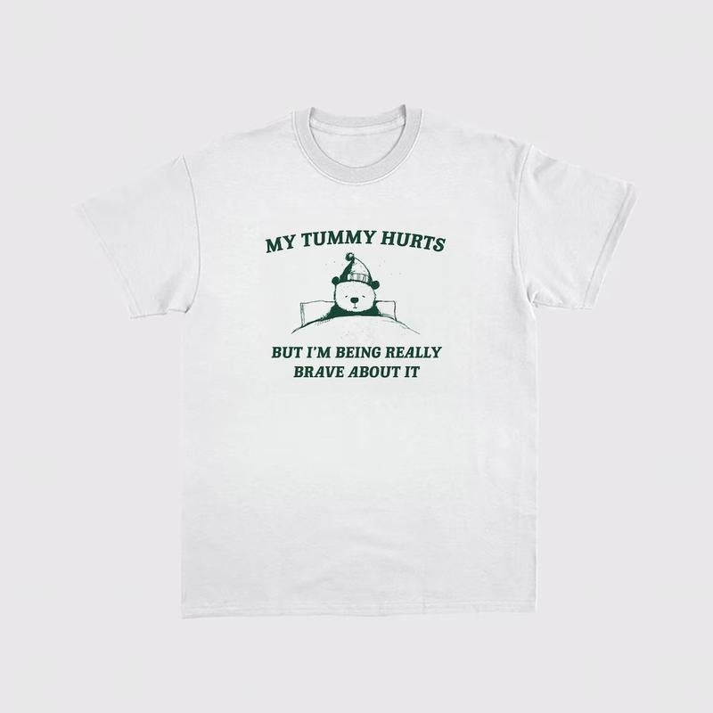 My Tummy hurts But I'm being really brave about it Unisex Heavy Cotton Tee  sweater Hoodie, Sweatshirt | WearSparks.com