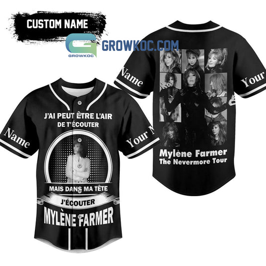 Mylene Farmer The Nevermore Tour Personalized Baseball Jersey