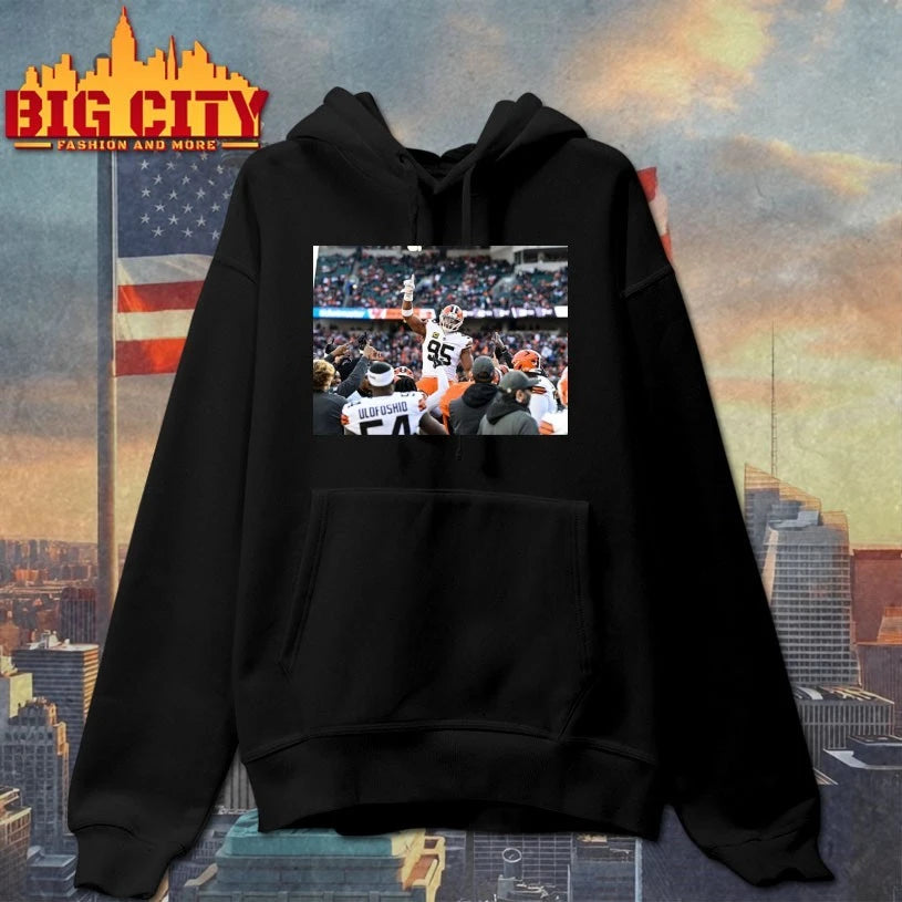 Myles Garrett Sacks Record Celebration photo shirt