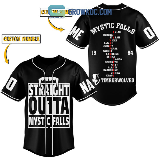 Mystic Falls Straight Outta Personalized Baseball Jersey