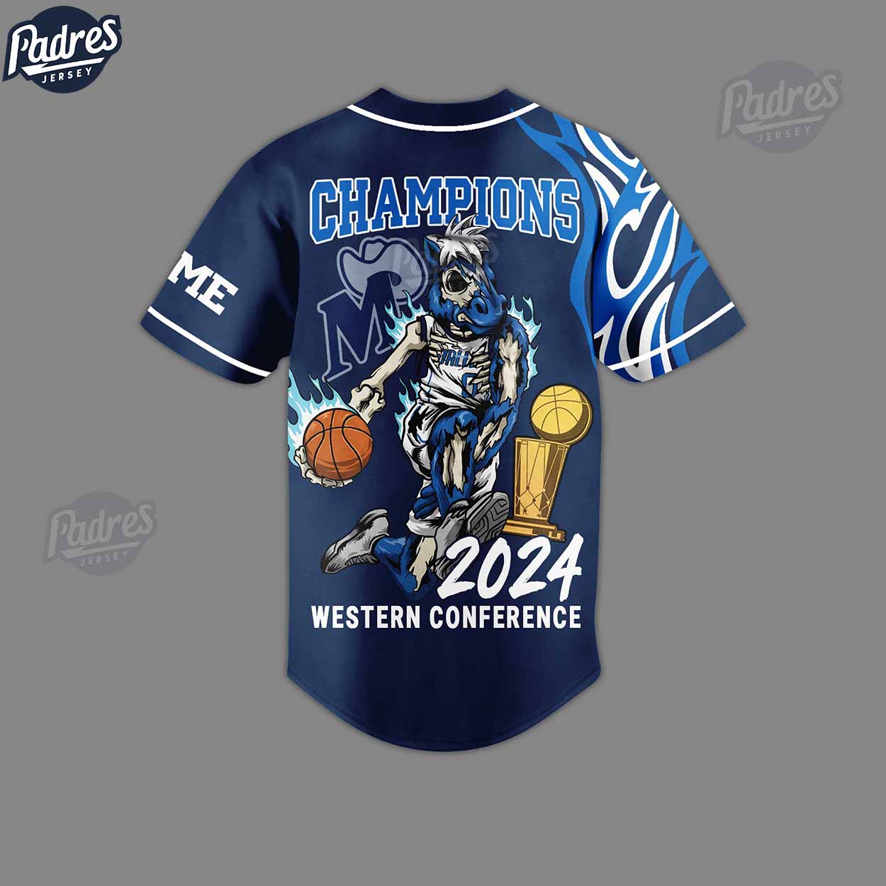 NBA Dallas Mavericks Skull Horse Custom Baseball Jersey Style - Padres Jersey Oasis: Elevate Your Baseball... (Image 3)