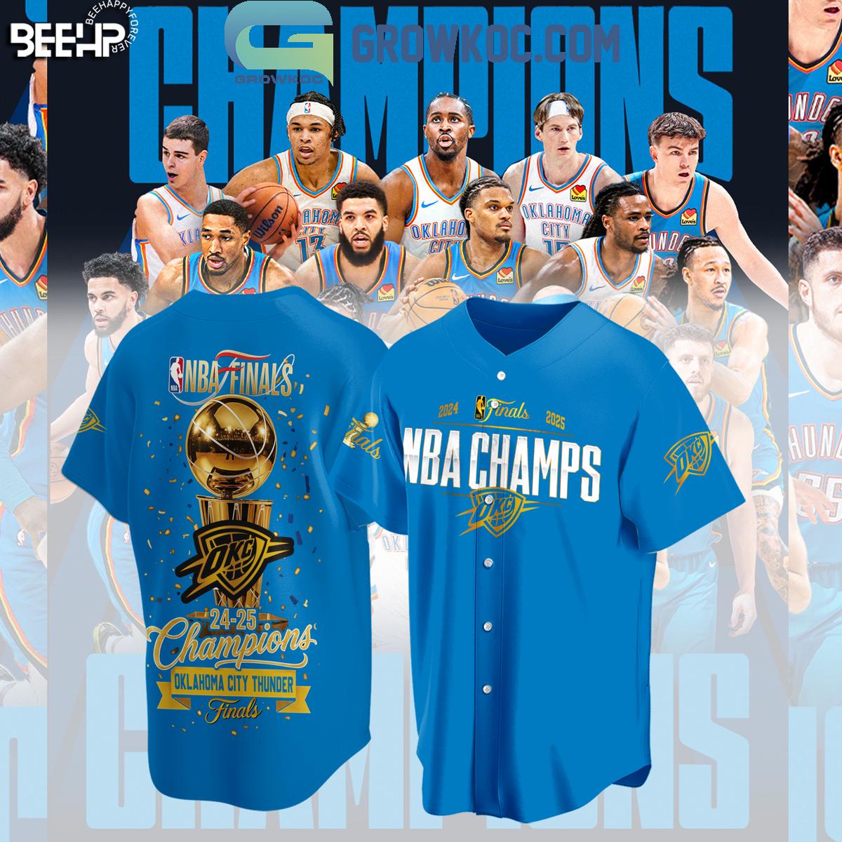 NBA Finals 2025 Champions Oklahoma City Thunder Baseball Jersey