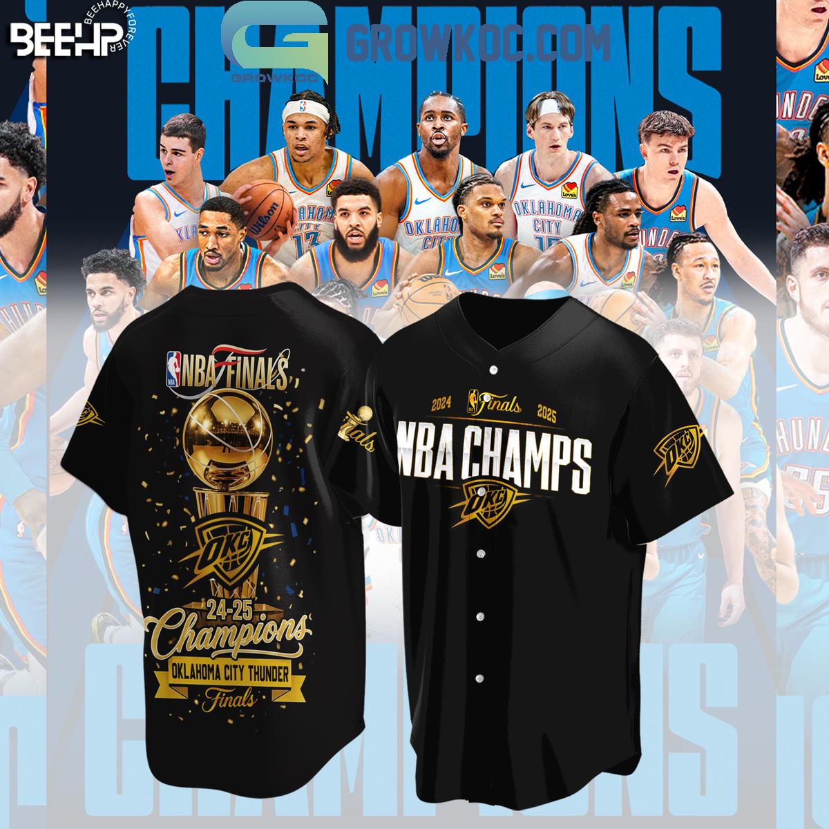 NBA Finals 2025 Champions Oklahoma City Thunder Baseball Jersey
