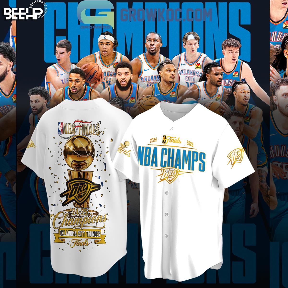 NBA Finals 2025 Champions Oklahoma City Thunder Baseball Jersey