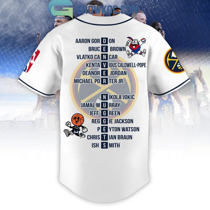 NBA Finals Champions Denver Nuggets Murray Jokic Porter Jr White Design Baseball Jersey