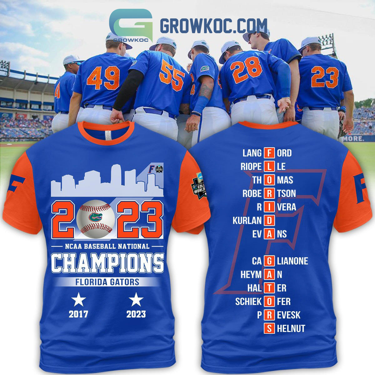 NCAA Baseball National Champions Florida Gators 2023 Baseball Jersey